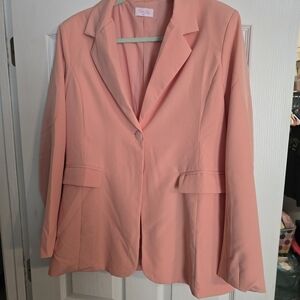Pink Lily Coral Blazer Jacket